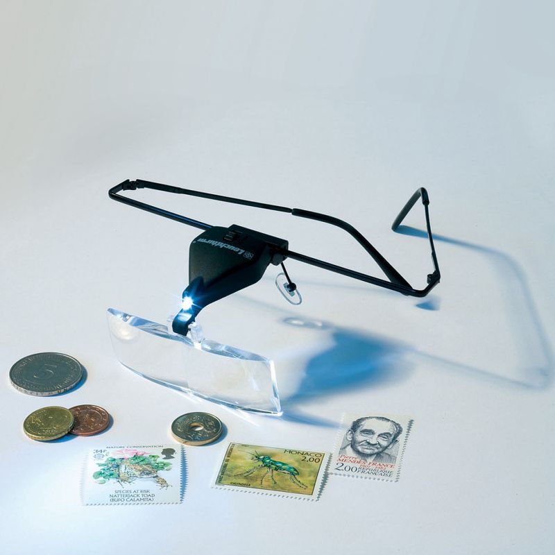 Brýle lupa (3 skla 1,5x; 2,5x; 3,5x) s LED diodou Leuchtturm